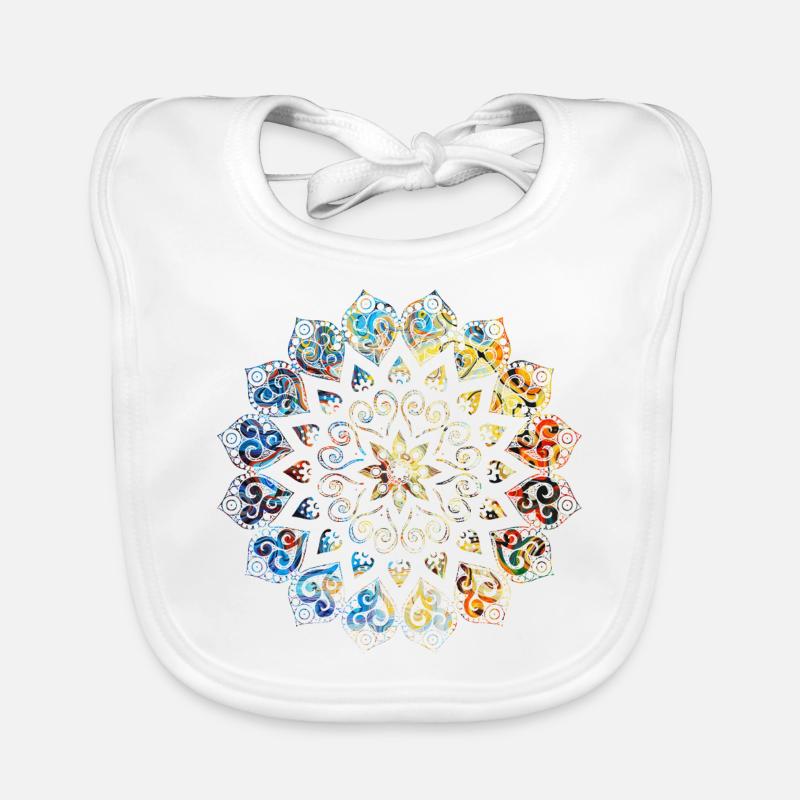 Mandala - Bavoir bio Bébé - blanc