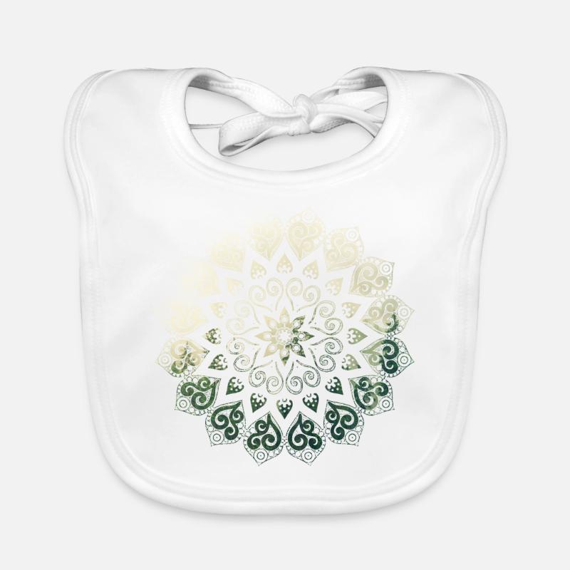 Mandala - Baby Bio-Lätzchen - Weiß