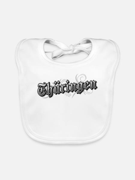 Thuringe Allemagne de l’Est Vintage Look - Bavoir bio Bébé - blanc - Devant