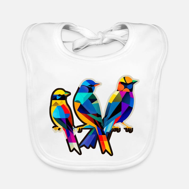 Trois petits oiseaux Bavoir bio Bébé