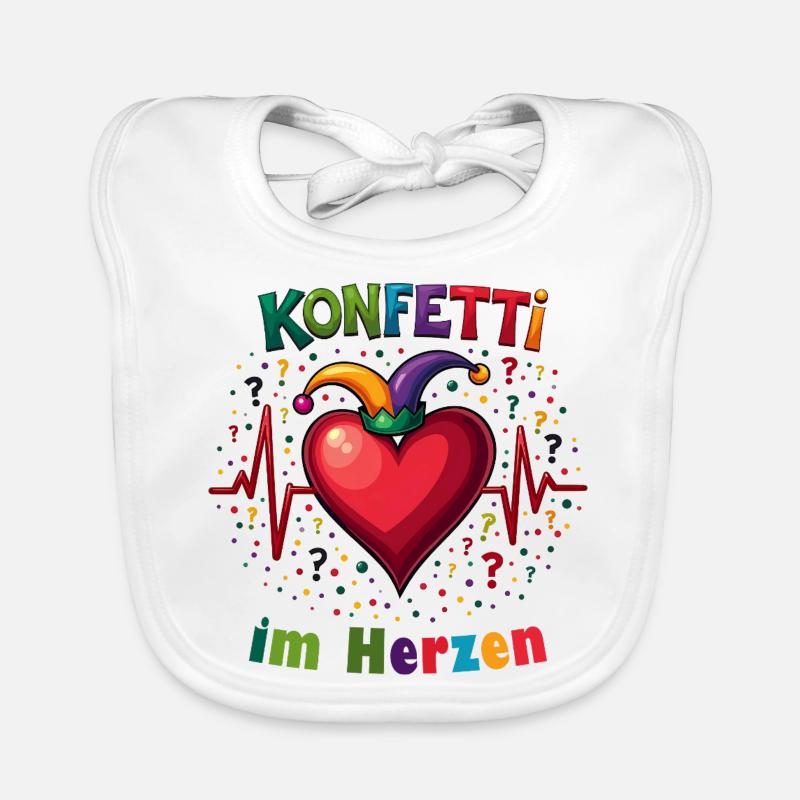 Karneval Herzschlag - Konfetti Baby Bio-Lätzchen