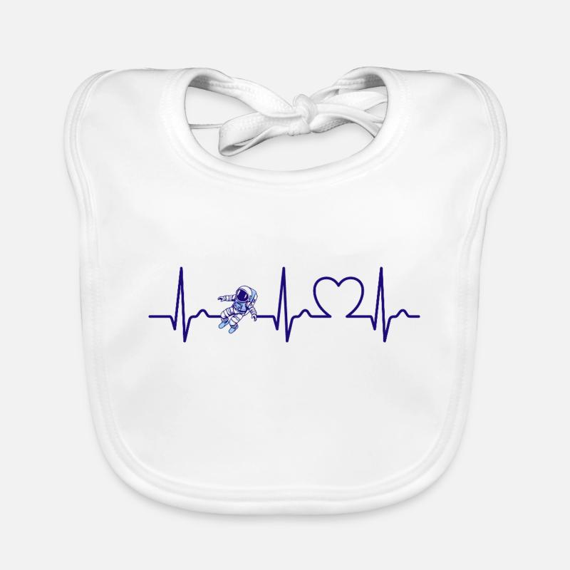 Courbe cardiaque - Pouls - ECG - Astronaute - Espace Bavoir bio Bébé