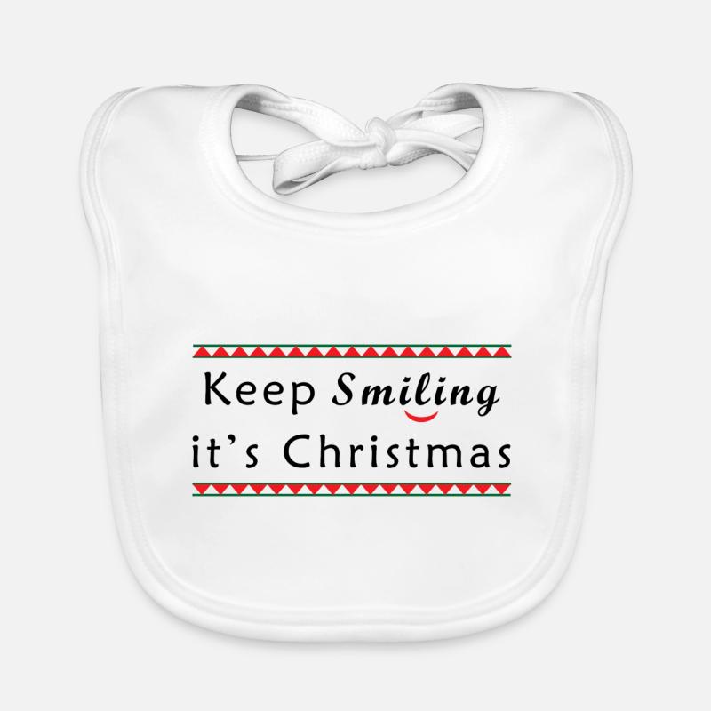Keep Smiling It's Christmas Christmas Gift Organic Baby Bibs