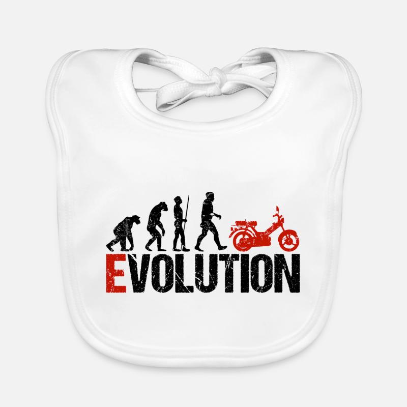Mofa Vehicle Evolution Funny for Moped Drivers Organic Baby Bibs