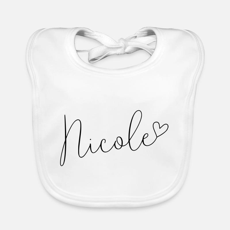 Nicole Name Vorname Mädchen Baby Bio-Lätzchen