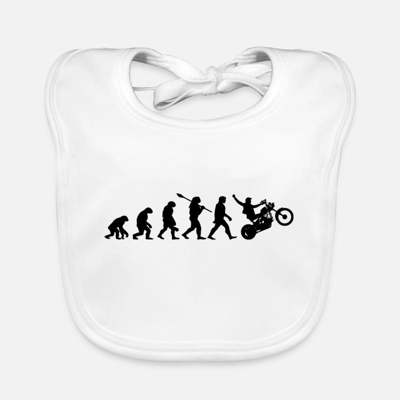 Motorrad Biker Evolution Motorradfahrer Baby Bio-Lätzchen