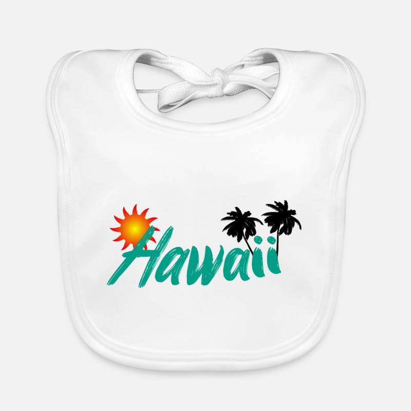 Hawaii sun dream vacation palm trees Organic Baby Bibs