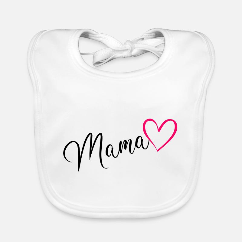 Mama Mutter Kalligrafie Herz Pink Baby Bio-Lätzchen