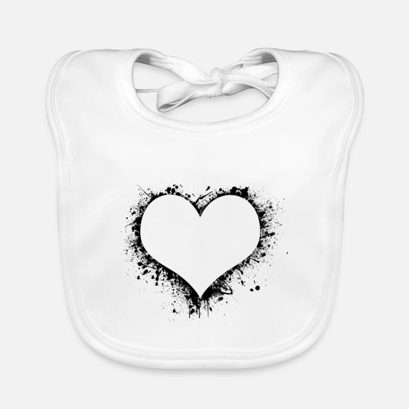 Coeur noir Bavoir bio Bébé