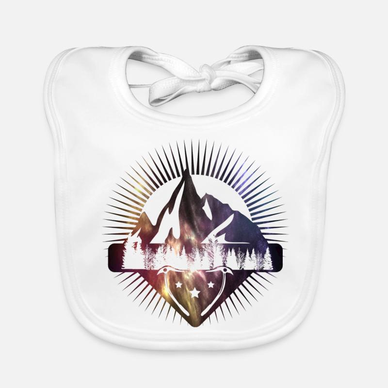 Emblem Alps Mountains Forest Organic Baby Bibs