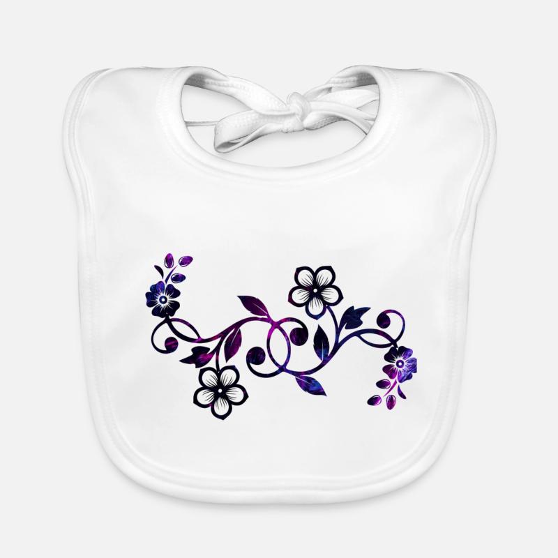 Fleurs printemps fleur de vrille Bavoir bio Bébé
