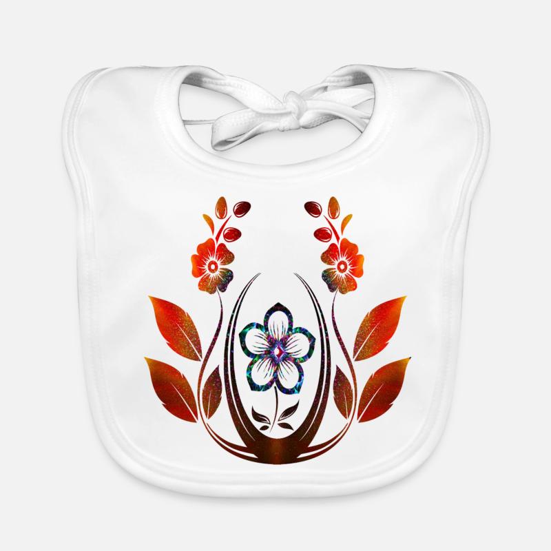 Fleur de printemps - Bavoir bio Bébé - blanc