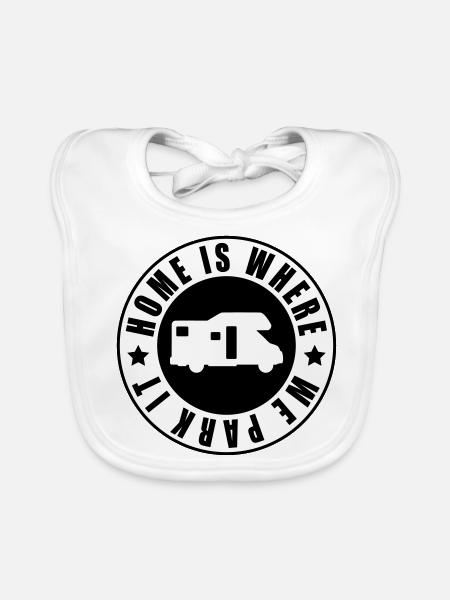 Home is where we park it! - Organic Baby Bibs - white - Front