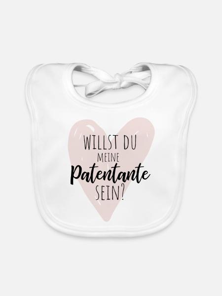 Willst du meine Patentante sein? - Baby Bio-Lätzchen - Weiß