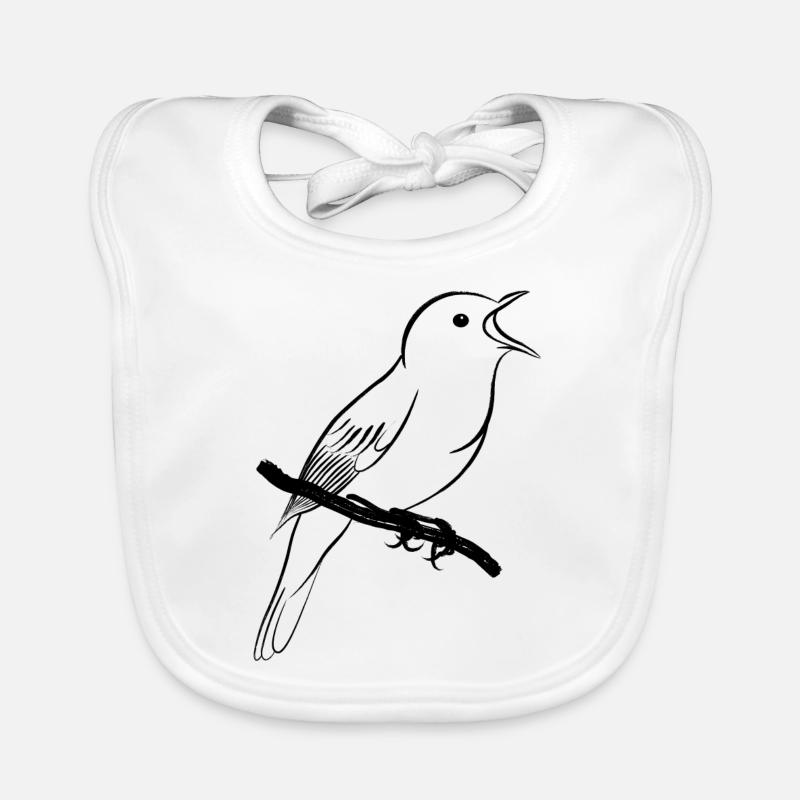 singing nightingale / singing bird Organic Baby Bibs