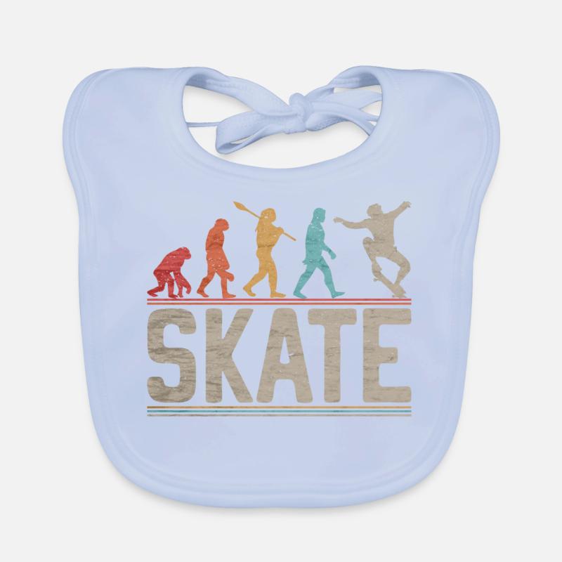 Skateboarder Evolution Skater Skateboard et Skate Bavoir bio Bébé