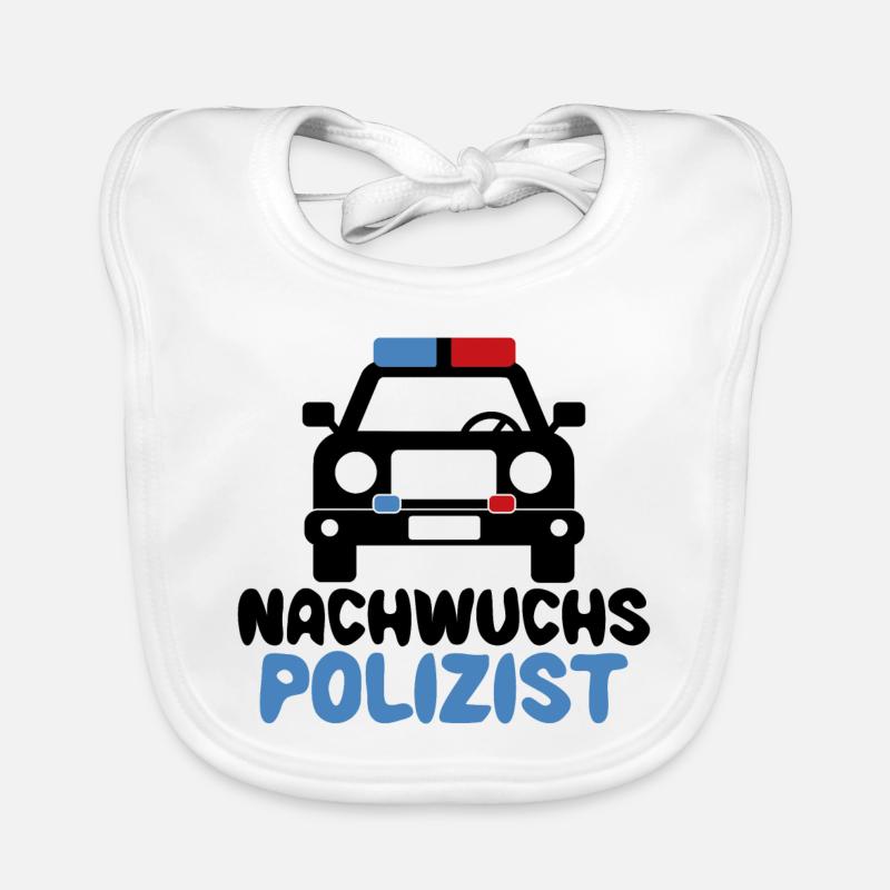 Polizei Nachwuchs Baby Junge Polizeiauto Kinder Baby Bio-Lätzchen
