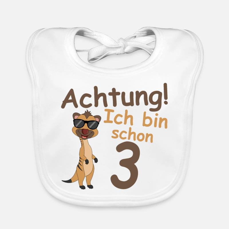 Geburtstagsshirt 3 jahr Erdmännchen baby Mädchen Baby Bio-Lätzchen