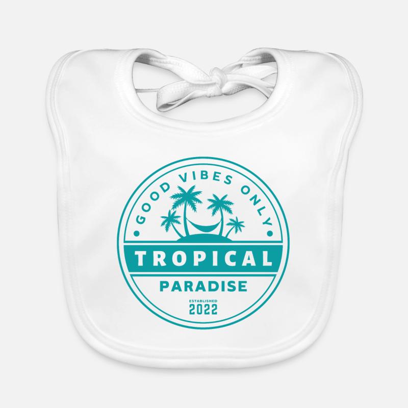 Tropical Paradise - Good Vibes Only Baby Bio-Lätzchen