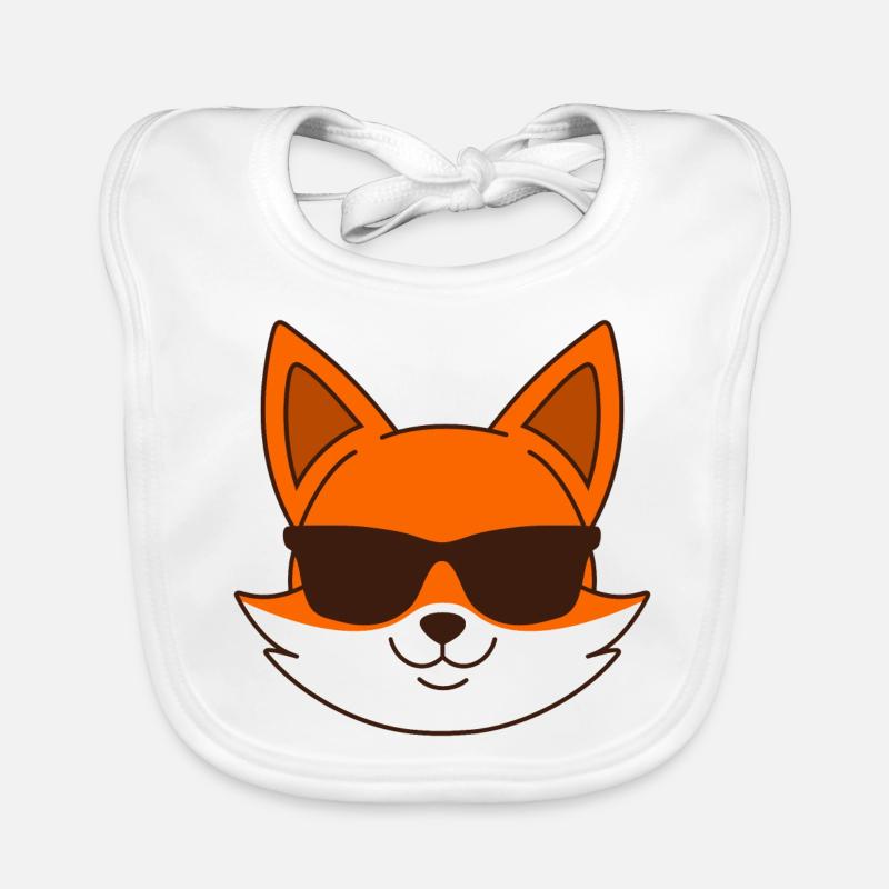 Fuchs mit Sonnenbrille Baby Bio-Lätzchen