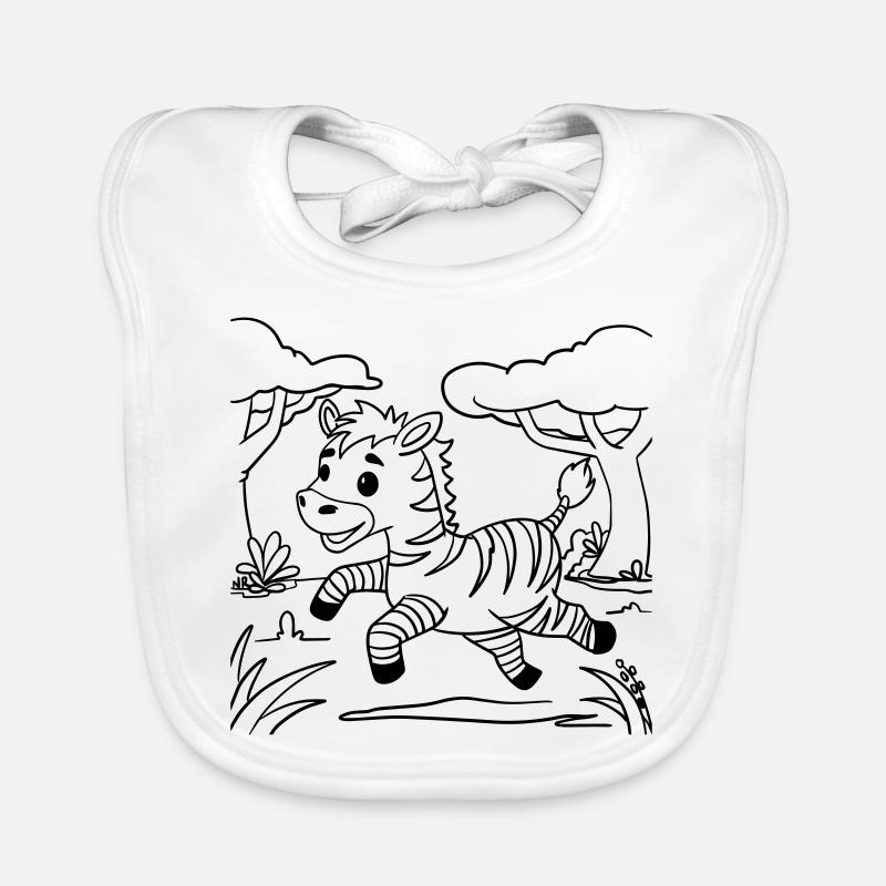 Zebra 🦓 coloring page for creative development Organic Baby Bibs