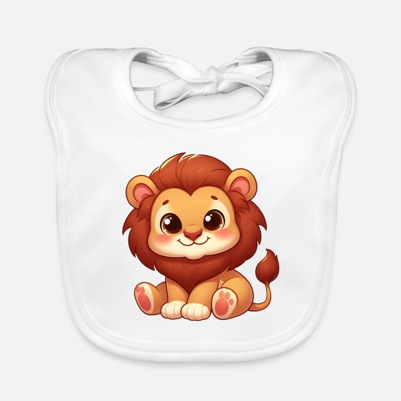 Petit Lion Mignon - Bavoir bio Bébé - blanc