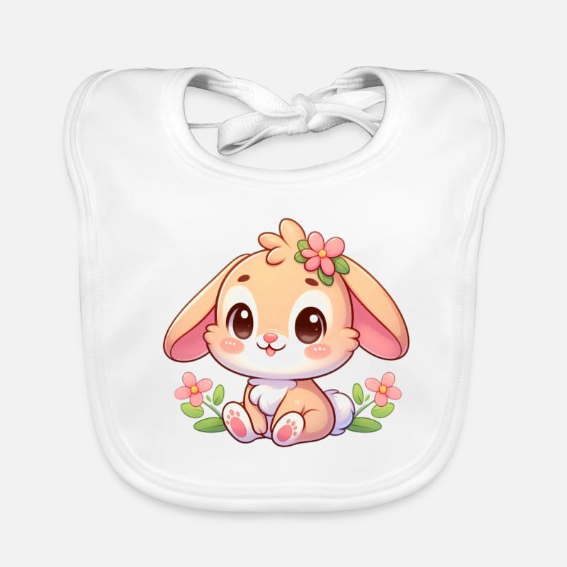lapin 7 - Bavoir bio Bébé - blanc