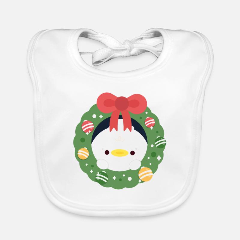 Duck Christmas Organic Baby Bibs