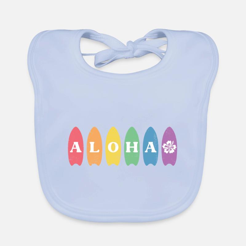 Rainbow Aloha Surfboard Hawaii Été Bavoir bio Bébé