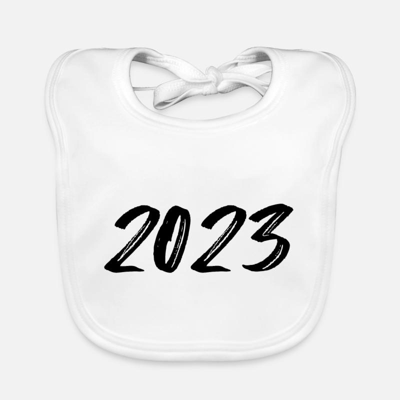 2023 blanc Réveillon du Nouvel An Bavoir bio Bébé