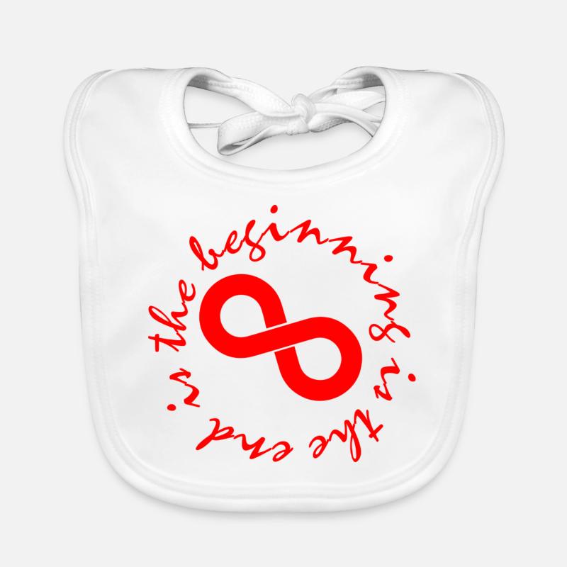 The beginning is the end - red Organic Baby Bibs