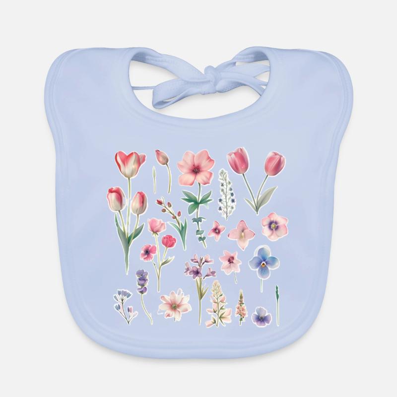 Frühlingsblumen Baby Bio-Lätzchen