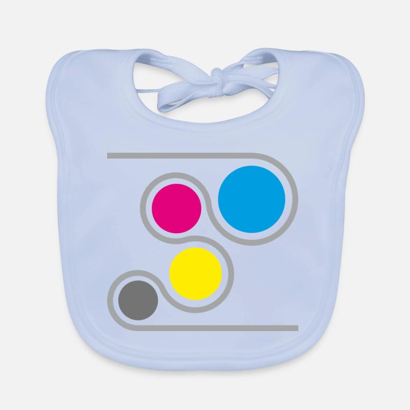 Printer CMYK Graphic Organic Baby Bibs