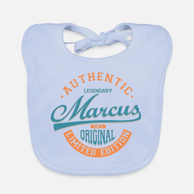 Marcus t-shirt personalized gift name Marcus Organic Baby Bibs