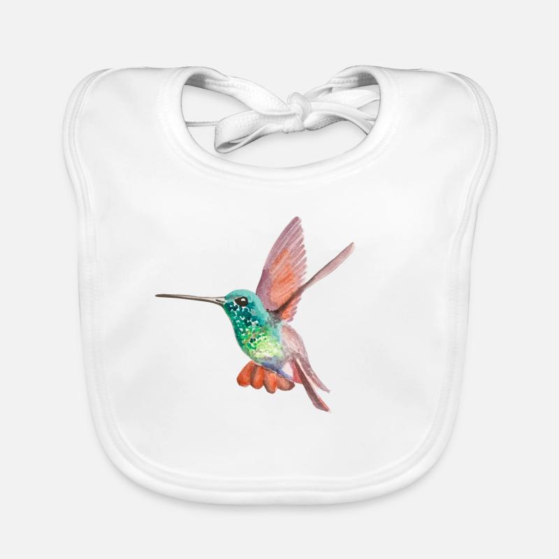 colibri - Bavoir bio Bébé - blanc