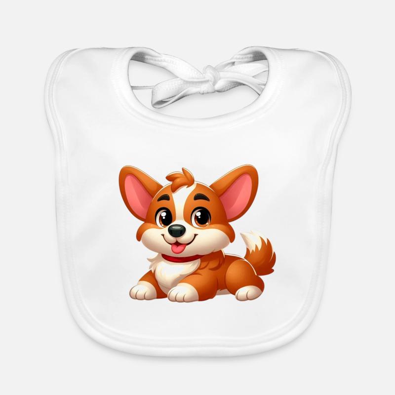 corgi 15 - Bavoir bio Bébé - blanc