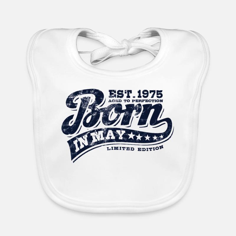 Born in May 1975 - Geburtstag - Geschenk Baby Bio-Lätzchen