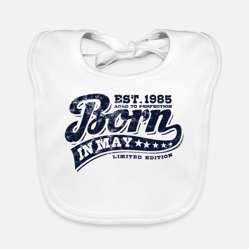 Born in May 1985 - Geburtstag - Geschenk Baby Bio-Lätzchen