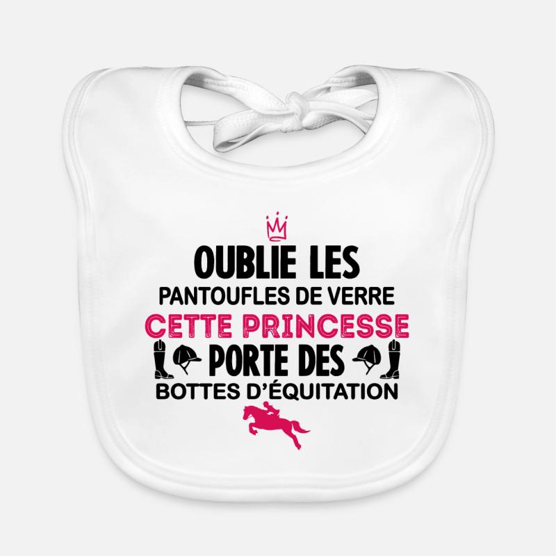 Cette Princesse Porte Des Bottes D équitation Bavoir bio Bébé