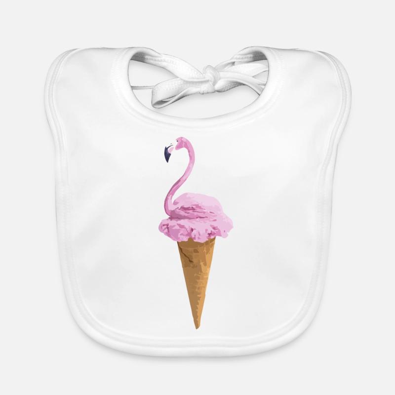 Flamant avec de la crème glacée Bavoir bio Bébé