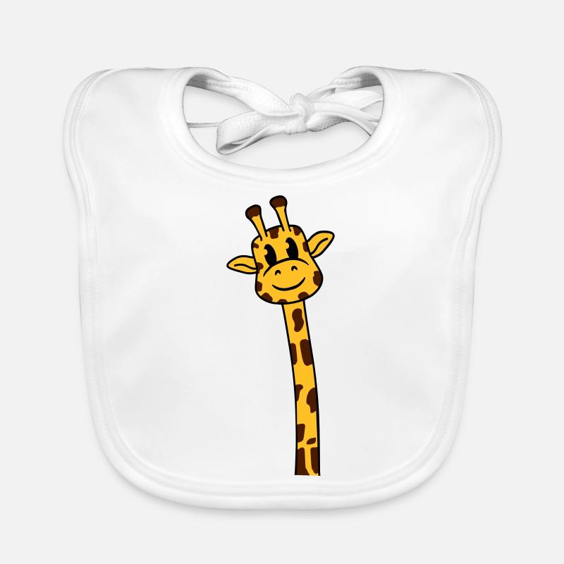 Funny Long Neck Giraffe Cool Cute Animals Organic Baby Bibs