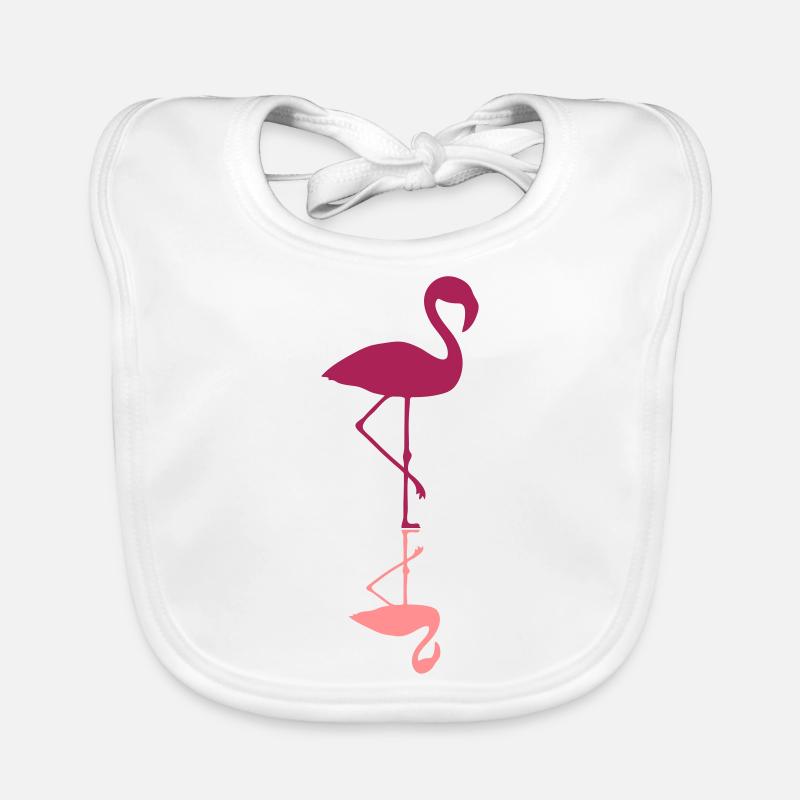 flamingo mirroring water mirrored reflection r Organic Baby Bibs