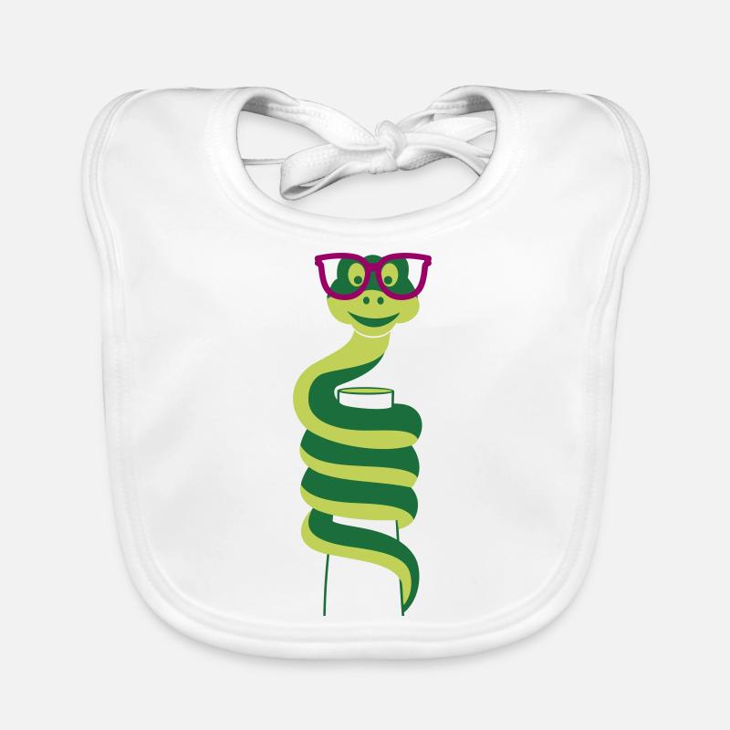 Cobra à lunettes - Bavoir bio Bébé - blanc