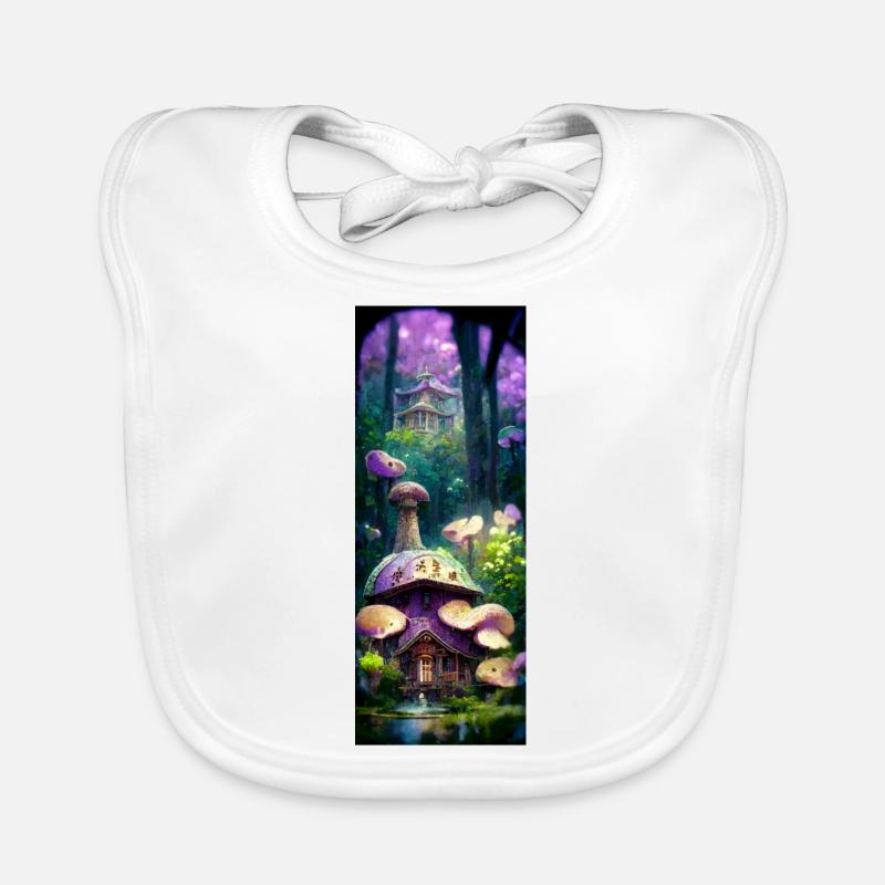 Forêt de champignons (champignons dans la forêt) Bavoir bio Bébé