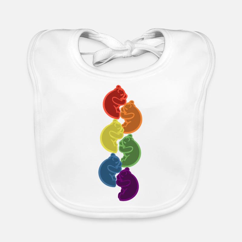 Sleeping Rainbow Bears Lgbt Gift Idea Organic Baby Bibs