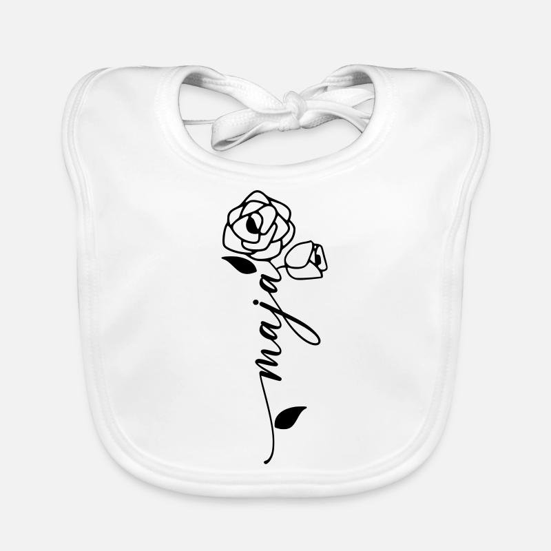 Maja Nom Prénom Nom Fleur Bavoir bio Bébé