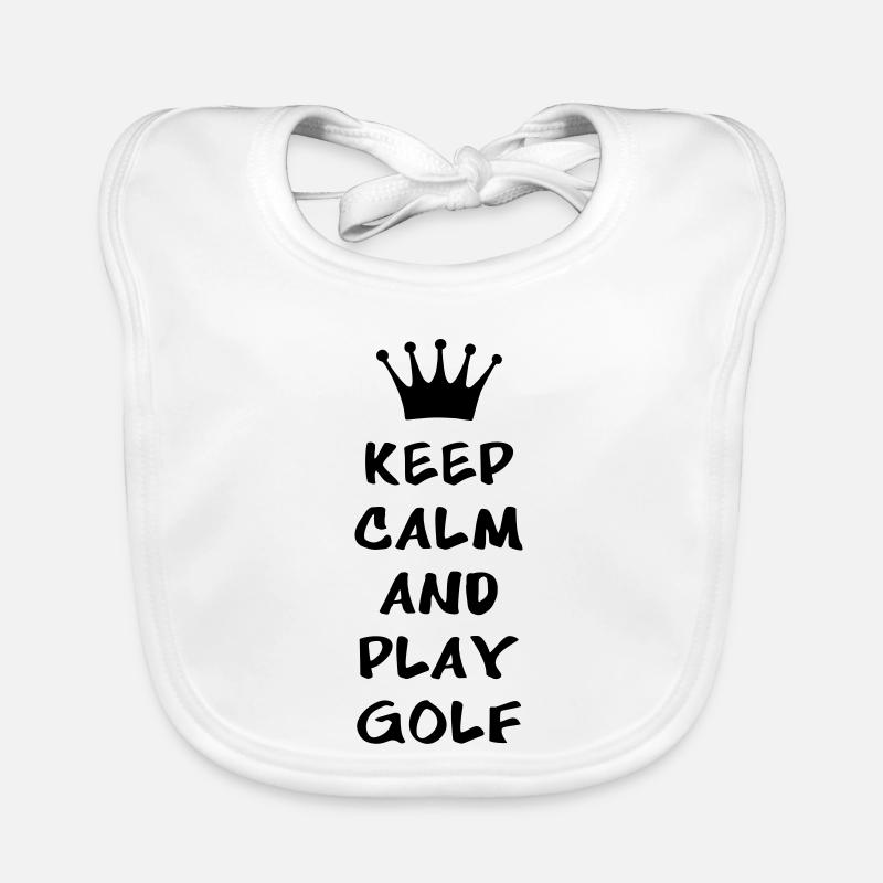 KEEP CALM AND PLAY GOLF Organic Baby Bibs