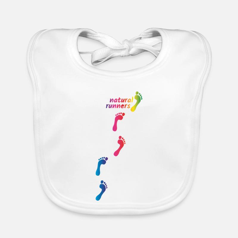 Regenbogen Footprints - barfuß durchs Leben gehen Baby Bio-Lätzchen