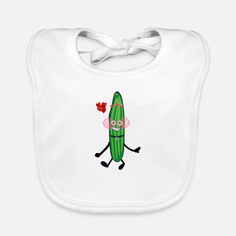 Concombre,Party Concombre,Cœur,Girly,Rose, amour Bavoir bio Bébé