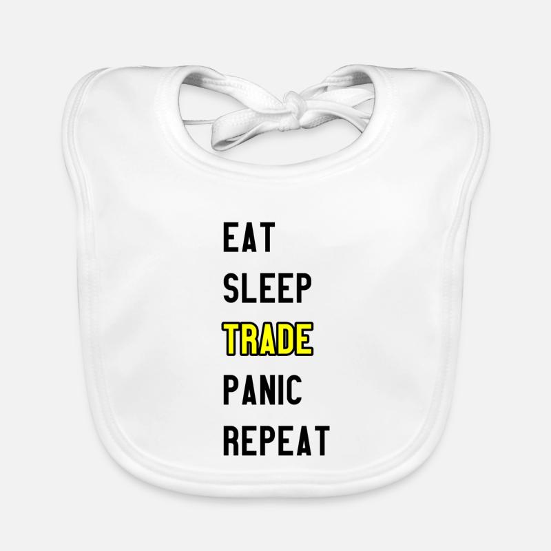 Eat Sleep Trade Panic Repeat Baby Bio-Lätzchen